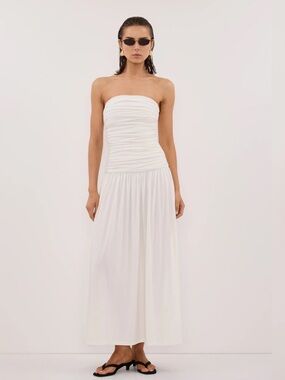 DISSH Shari Strapless Off White Strapless Dress